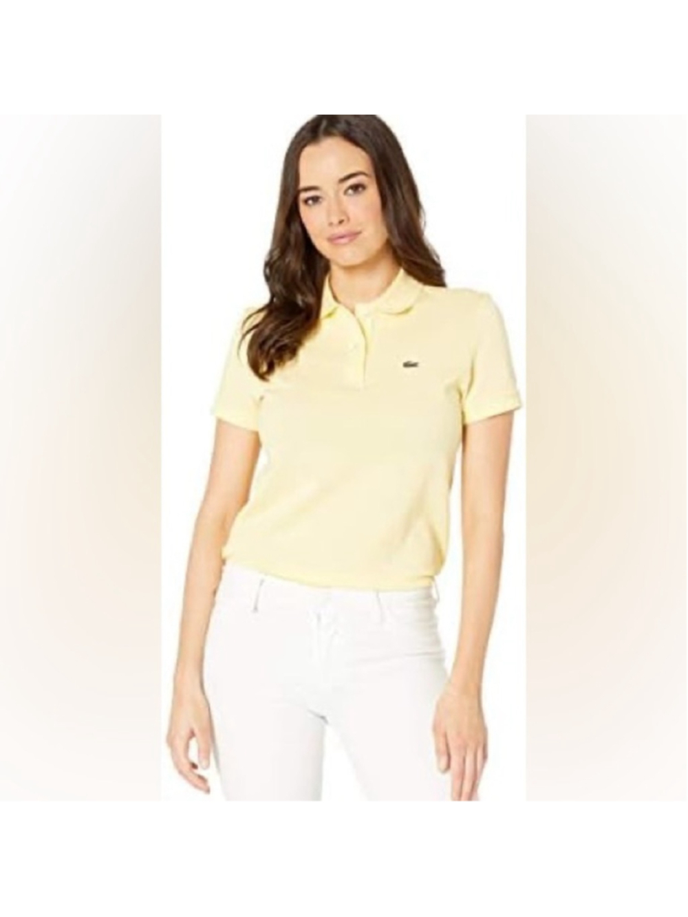 * Lacoste Butter Yellow Short Sleeve Classic Pique Stretch Polo Size 40